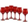 PASABAHCE Wavy red set 6 calici vino rosso cl37