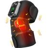 ANTREATU Massaggiatore per ginocchio con calore e vibrazioni, massaggiatore per ginocchio riscaldato senza fili, ricaricabile, 3 in 1, per alleviare il dolore, artrite e rigidità articolare (nero)