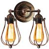 STOEX Retrò Lampada da Parete Industriale Vintage Applique a doppia Testa Regolabile Illuminazione Camera da Letto Ingresso Soggiorno Cucina Loft, Ruggine