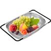 Mimoqk Scolapasta per lavello in acciaio inox | Scolapasta per lavello allungabile | Cesto per scolapasta per scolare e risciacquare verdure, frutta e pasta, colino per lavello