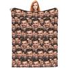 NOONATIVE Flanella Coperta Con Foto del viso Personalizzate,coperta personalizzata con facce divertenti per letto divano,Regalo di compleanno per uomo e donna