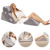 COSTWAY Set di 4/6 Cuscini Regolabili a Cuneo, Cuscino a Cuneo per Letto in Memory Foam, per Alleviare il Dolore alla Schiena Collo e alle Gambe, Poggiatesta Rimovibile, Grigio (4 Pezzi)