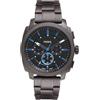 FOSSIL Orologio New Machine da uomo, movimento cronografo al quarzo da 44 mm con cinturino in acciaio inossidabile o in pelle, 44 mm, Carbone e grigio