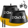 Gesinikad Confezione da 2 camere d'aria da 20 pollici, valvola AV32 mm, 20 x 3,0, resistenti alle forature, compatibili con 20 pollici EBike/Bicicletta elettrica/Mountain Bike