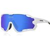 Queshark Occhiali Ciclismo Polarizzati, Occhiali Bici Uomo Donna, Con 1 Lenti o 4 lenti Intercambiabili, TR90 Montatura, UV400 Occhiali Sportivi per Ciclismo Corsa Pesca Baseball Sci