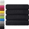 NatureMark Confezione da 4 asciugamani da bagno, in 100% cotone, da 70 x 140 cm, di colore Nero