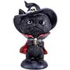 DRW Figura gatto con cappello da strega e mantello in resina dipinto a mano 11 cm