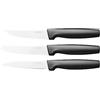 Fiskars Set di coltelli piccoli, 3 pezzi, Functional Form, Coltello per sbucciare, Coltello multiuso e Coltello da tavola, Functional Form, Acciaio inox/Plastica, Nero, 1057561