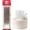 dekora - 16 Candeline Compleanno Lunghe Argento 13 cm