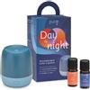 Purae Kit Day to Night Diffusore a Ultrasuoni Mini Colore Blu e Azzurro + Sinergia Attiva + Sinergia Rilassa