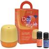 Purae Kit Day to Night Diffusore a Ultrasuoni Mini Colore Giallo e Arancione + Sinergia Attiva + Sinergia Rilassa