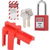 Shanrya Lockout Tagout Lock Kit, Kit lucchetto antiscivolo Set lucchetto industriale con etichetta di avvertenza lucchetto Chiave per valvole a saracinesca