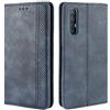 HualuBro Cover per Oppo Find X2 Neo, Flip Cover a Libro in Retro PU Pelle Magnetica Antiurto Case Portafoglio Custodia per Oppo Find X2 Neo Cover (Blu)