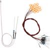 Evemodel 20 pezzi 0402 giallo SMD LED precablata modello diodi lampada con tubo di regolazione della tensione con cavo PTFE da 50 cm per decorazione di modellismo
