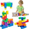 ROUSKY 48 pezzi strumenti didattici matematici - cubi magnetici esagonali, blocchi magnetici, pensiero spaziale, modelli geometrici solidi per studenti, mattoncini magnetici per bambini