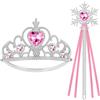 HOTUT Accessori Principessa Elsa, Princess Tiara Crown Diadema, Principessa Corona e Principessa Bacchetta, Accessori Abito per Decorazioni Natalizie, Giochi di Ruolo, Feste a Tema,Principessa Partito