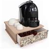 Lupia - Contenitore Cassetto Porta Capsule e Cialde caffè Cassetto ORGANIZER Vintage TILES VINTAGE 33x33 cm in legno per casa, cucina, angolo bar ufficio, multiuso