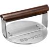 BS-VOG Smashed Burger Press, Pressa per Hamburger con Manico in Legno, 15.24 cm in Acciaio lnossidabile, Strumento per Grigliata, Carne, Patty, Steak, Bacon, ldea Regalo per Amanti del Barbecue