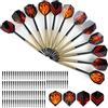 Kolamom Set di 12 Punte in plastica Unisex per Adulti con 100 Punte per Freccette elettroniche, Freccette morbide, Freccette morbide, Freccette morbide, Set di Freccette morbide, Nero, Rosso, 15 x 3