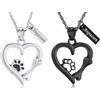 AIWENXI Collane per urna per cenere, per sempre, con ciondolo a forma di cuore, per cane, gatto, cenere, medaglione Keepsake Memorial