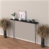 [en.casa] Consolle da Muro con Gambe a Forcina Tavolo a Consolle da Parete 82 x 80 x 18 cm Piano d'Appoggio a Fissaggio Murale - Nero