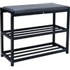 MAKA change your life quality MAKA Scarpiera Salvaspazio Slim, in Metallo Nera, Scarpiera Ingresso, Organizer Scarpe Diverse Misure, Scaffali Portascarpe, Panca Scarpiera con Seduta, Scarpiera (PLUS 60 cm)