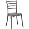 Totò Piccinni Sedia BORGO in polipropilene design vintage impilabile (1, Grigio)