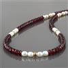Vatslacreations Naturale Granato e Perla Perline Catena 18 " Filo Artigianale Donna Collana