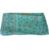 "Handmade" Indiano Seta Stampa Floreale Turchese Stole Kantha Scialle Reversibile Scialle