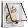 Sailnovo Funzione di commutazione a 4 vie per gatti, ottima qualità, resistente alle intemperie, per porte interne ed esterne, ideale per gatti e cani di piccola taglia, bianco, 23,5 x 25 x 5,5 cm