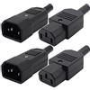 VISSQH 4pcs IEC 320 C14 Spina Maschio a C13 Presa Femmina Connettore Alimentazione AC 250V,Presa per bollitore, adatta per alimentatori, elettrodomestici, ecc(saldare)