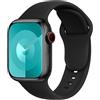DONEGANI C1 per Cinturino Apple Watch 40mm 44 mm 46mm 42mm 45mm 41mm 38mm 49mm Se Ultra 2 Serie 10 9 8 7 6 5 4 3 Band Bracciale Sport Silicone, Nero