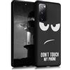 kwmobile Cover Compatibile con Samsung Galaxy S20 FE - Custodia in Silicone TPU - Cover Protettiva Soft Case - Don't touch my phone bianco/nero