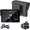 CARPURIDE W502BS Pro per Moto BMW CarPlay e Android Auto, Doppio Bluetooth, Schermo di Navigazione Impermeabile da 5 Pollici, Lettura dati, Native Wonder, TPMS, Sensore di luce, Condivisione di Musica