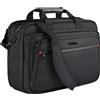 VANKEAN Borsa a tracolla per laptop per uomo donna, adatta fino a 17,3 pollici Borsa a tracolla per laptop premium espandibile tracolla idrorepellente Borsa per computer per viaggi/affari/scuola Nero