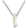 Miore - Collana, oro giallo 9 carati (375) con zirconia, Donna, 45 cm