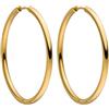 PURELEI® Echo, orecchini a cerchio (oro, argento, oro rosa), impermeabili, da donna, in acciaio inox, regalo per donne, diametro 40 mm, Acciaio inossidabile, Nessuna pietra preziosa