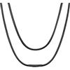ChainsHouse 3MM 60CM Collana Corda di Cuoio Cordina Pelle Uomo Collana Traspirante in Pelle Chocker Girocollo Caucciu Collana Uomo Cordoncino per Collana Nero di Alta Qualità