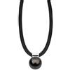 Nenalina Collana in Nero e Pendente con Perle, Collana in caucciù con Chiusura a moschettone, Lunghezza: 42 + 5 cm, KAS-013