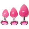 AMAZBEE 3PCS Anal Plug Training Set per donne Gioielli Butt Plugs con diamanti Adulti SM Sex Toys per massaggiare la prostata e G-Spot (Red)