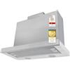 Exquisit FSH62-21 - Cappa aspirante per ombrellone piatto, classe di efficienza energetica C, in acciaio inox, 60 cm di larghezza, dispositivo da incasso, filtro ai carboni attivi