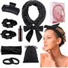 Ambolio Bigodino, Bigodino lungo per boccoli, Bigodini per boccoli, Fascia Morbida Curler Arricciacapelli per Capelli Medi Lunghi,Bigodino Fascia Capelli, Fascia Bigodino, Senza Calore, Velluto(nero)