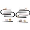 Kalolary U forma Scaffali Porta Smalti Unghie Montati Parete Metallo, Kalolary 6 pezzi Espositore Nero Cosmetici Espositore Mensola Parete Profumi Organizer Oli Essenziali Flaconi Smalto Unghie Spa Salone