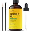 Botanic Hearth Olio di vitamina E | Olio puro e naturale al 100% per la crescita di unghie, capelli, sopracciglia e ciglia | 35.000 UI | Olio per capelli e corpo con spazzola per sopracciglia e ciglia