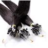 Hair2Heart 25 x 0.5g Microring Loop Extension Capelli Veri - 50cm - Liscio, Colore #1b Nero naturale