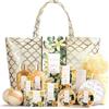 Spa Luxetique Set Bagnoschiuma Donna 15 Pezzi alla Vaniglia con Borsa Tote, Confezione Regalo per Mamma e Ragazza