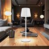 Lampada da Tavolo Ricaricabile 2.2W IP54 CCT Dimmerabile - Bianco Rigato