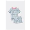 Tezenis Pigiama Corto Mezza Manica Cotone Stickers Bimba Bambina Stampa