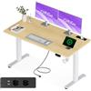 OffiGo Scrivania Regolabile in Altezza, 160×80cm Scrivania Elettrica con Prese et Porta di USB, Scrivania in Piedi con 2 impostazioni di Memoria, Standing Desk per Computer per Ufficio, Bianca