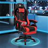 ALFORDSON Sedia da Gaming Massaggiante con Poggiapiedi Telescopico, Sedia Gamer con Cuscino Lombare & Poggiatesta, Ergonomico Sedie da Ufficio Schienale Regolabile 90-150°, Similpelle(Rossa)